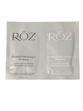 Roz Foundation Shampoo & Conditioner 10ml Travel Sample Set Brand New